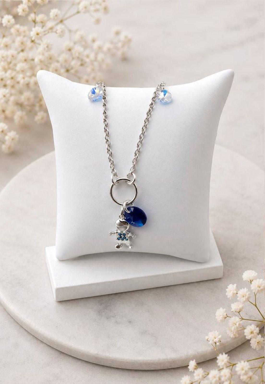 Pulsera Niño Plata 925 Cristal Swarovski® Dark Blue-3