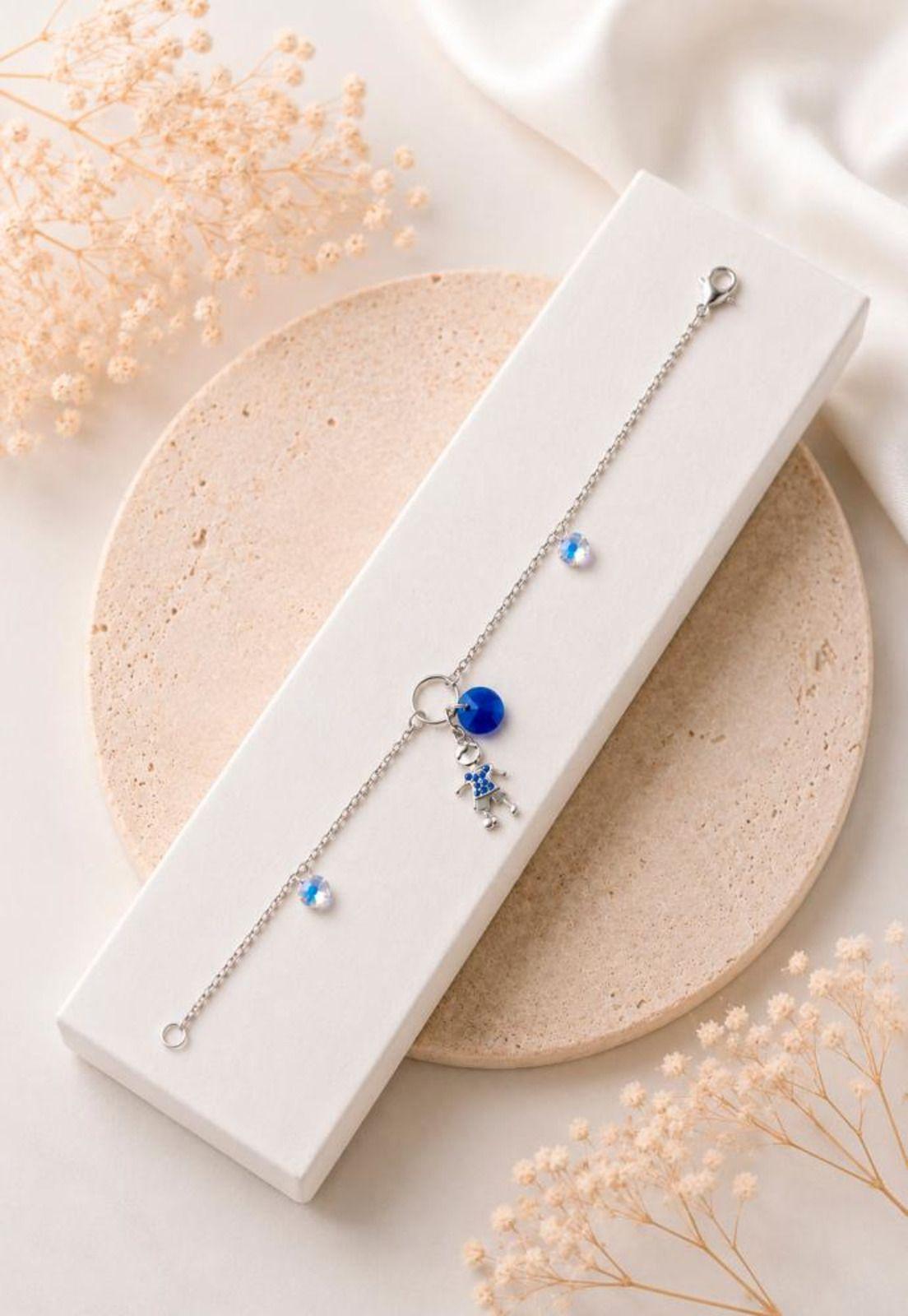 Pulsera Niño Plata 925 Cristal Swarovski® Dark Blue-4
