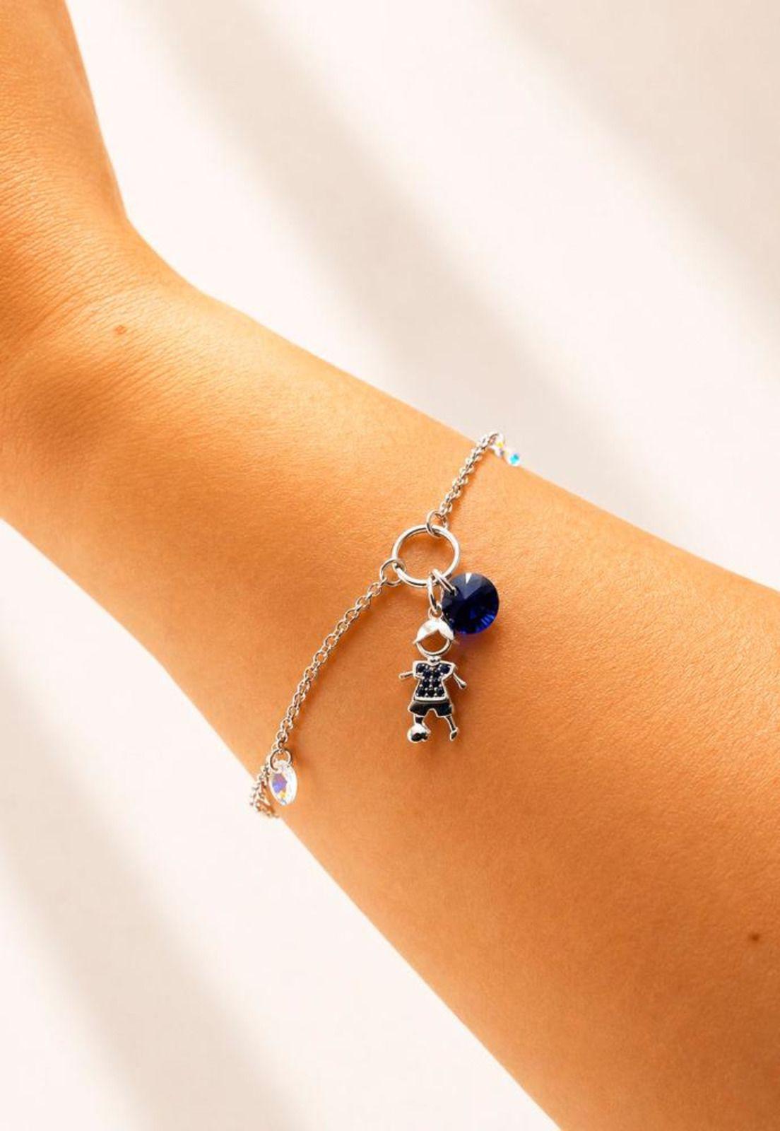 Pulsera Niño Plata 925 Cristal Swarovski® Dark Blue-6