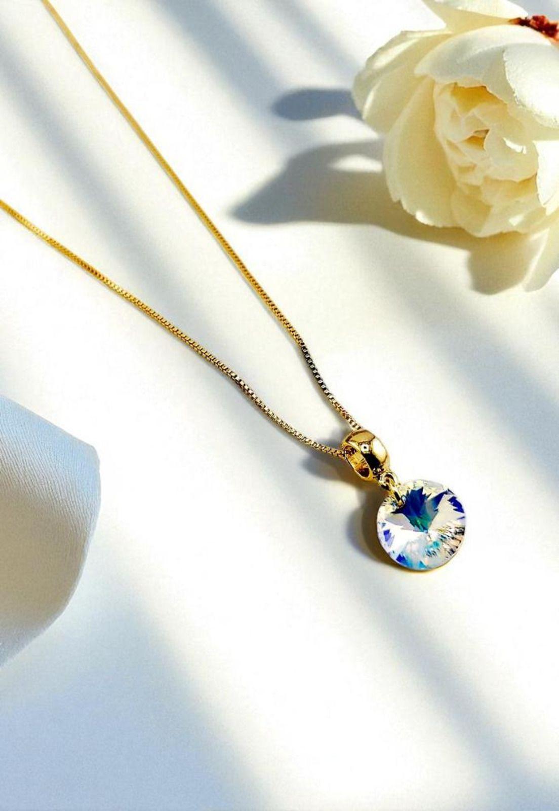 Conjunto Amelia Baño Oro  Cristal Swarovski® Aurora Boreal-5