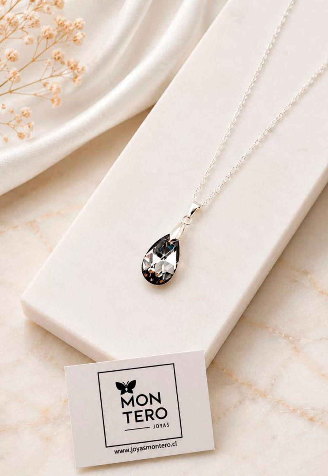 Collar Petra Plata 925 Cristal Swarovski® Silver Night-1