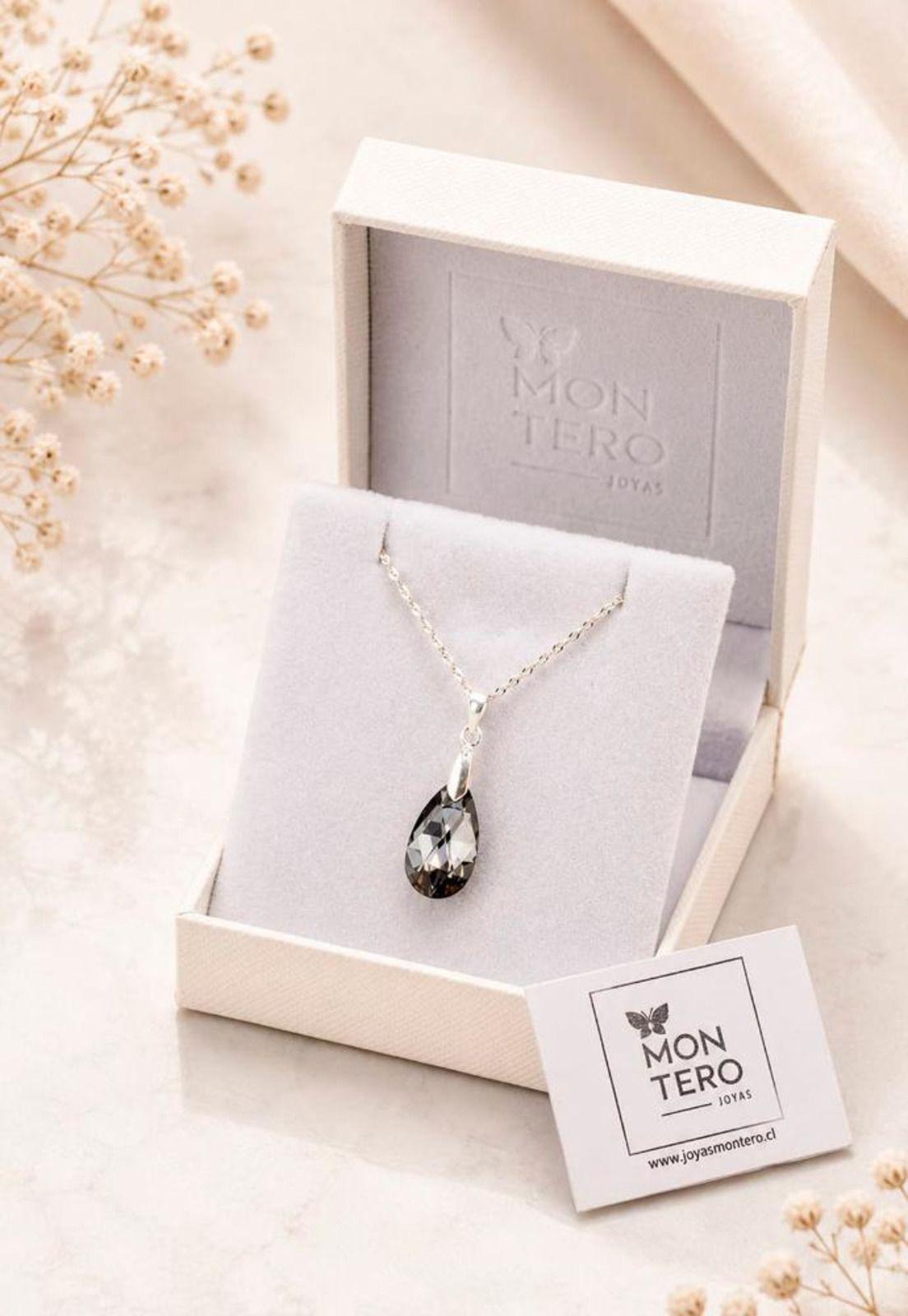 Collar Petra Plata 925 Cristal Swarovski® Silver Night-2