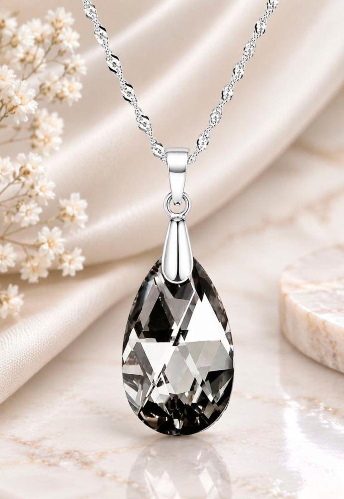 Collar Petra Plata 925 Cristal Swarovski® Silver Night-4
