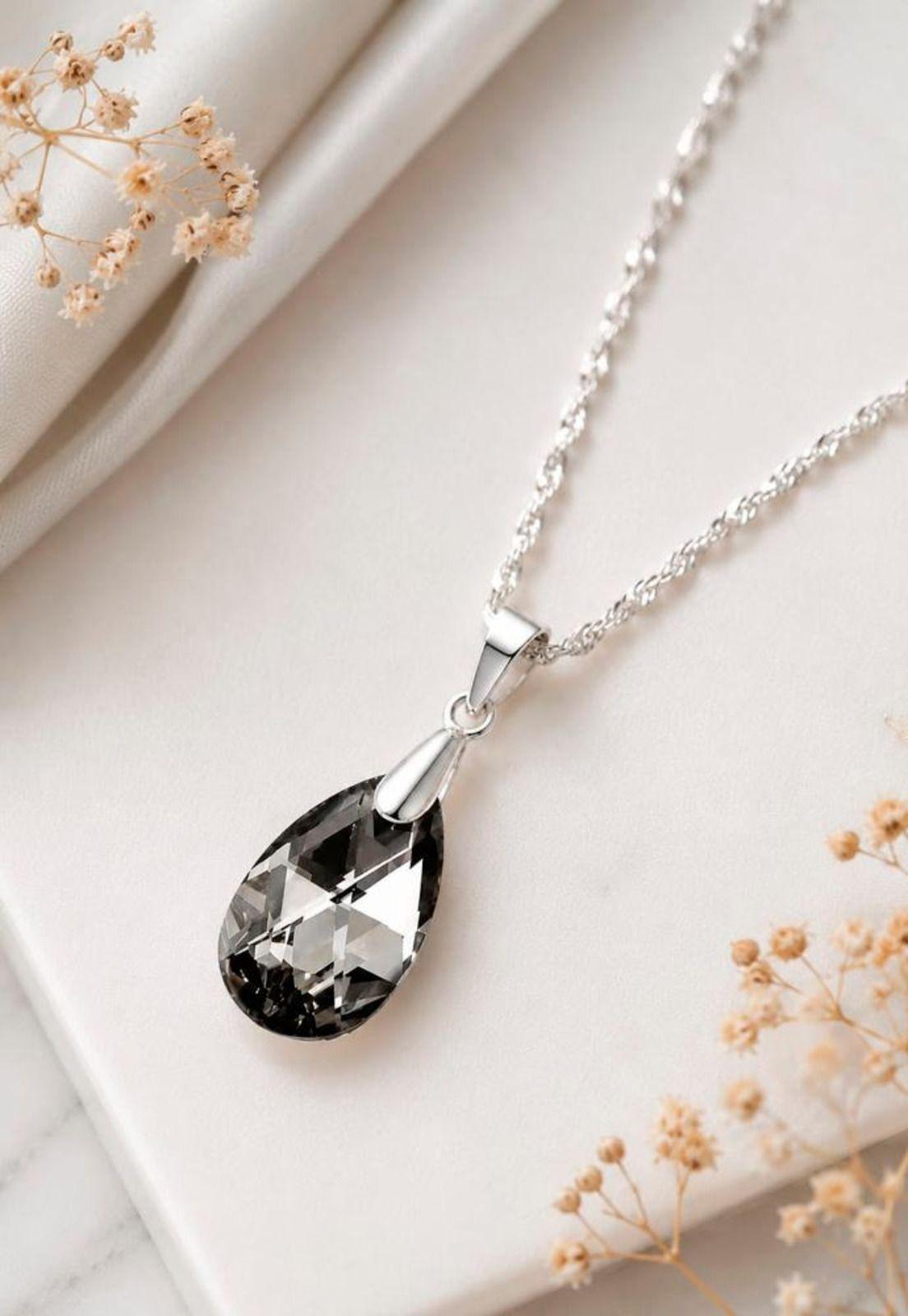 Collar Petra Plata 925 Cristal Swarovski® Silver Night-5