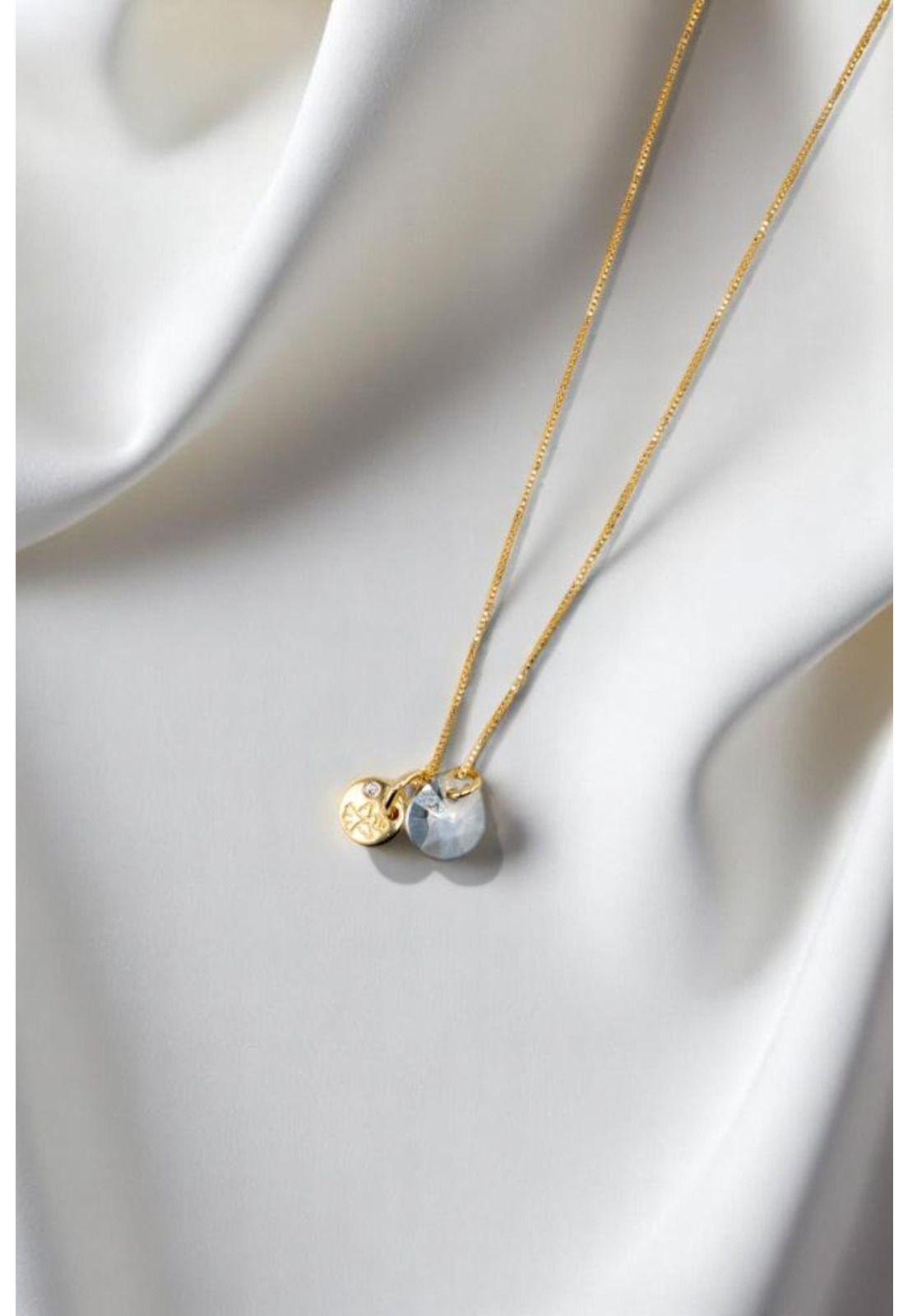 Collar Gabriela Gold 24k Cristal Swarovski®  Blue Shade-2
