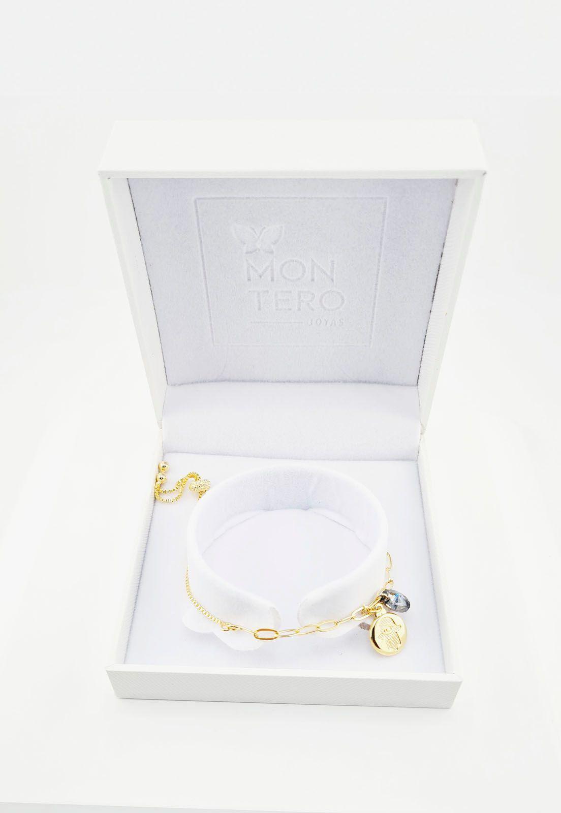 Pulsera Proteccion Gold con Cristales Genuinos Baño de Oro 24k-2
