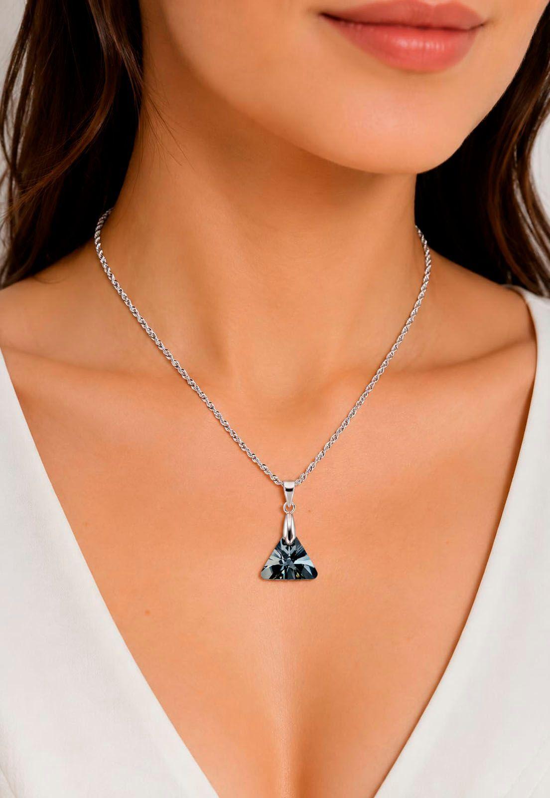 Collar Trinidad Plata 925 Cristal Swarovski® Silver Night-6