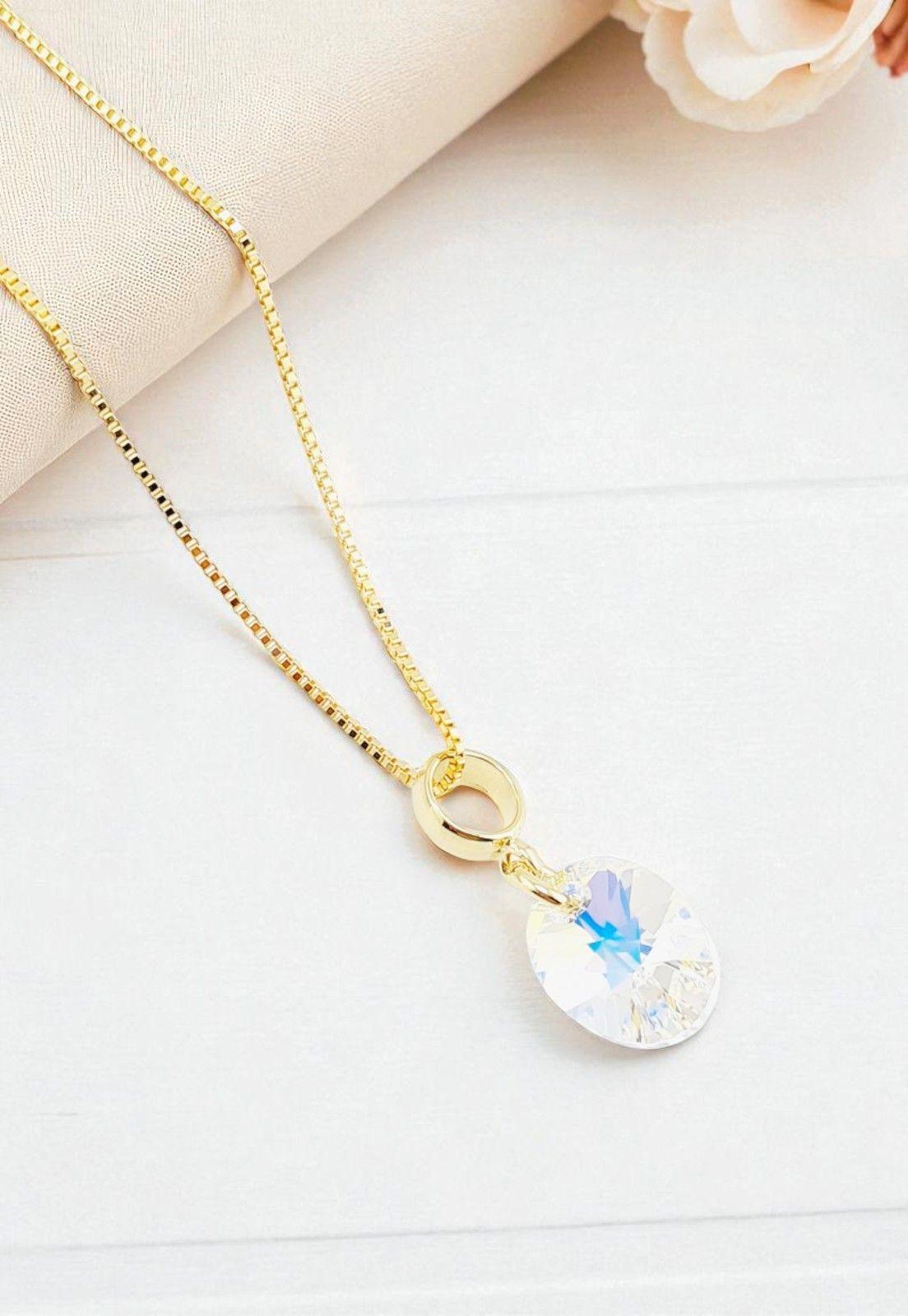 Conjunto Praga Gold 24K Cristales Genuinos Aurora Boreal-4