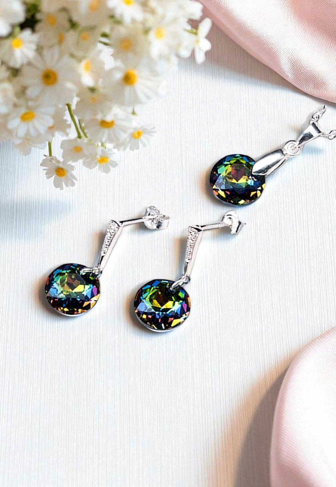 Conjunto Gracia Cristales Genuinos Vitral Medium-2