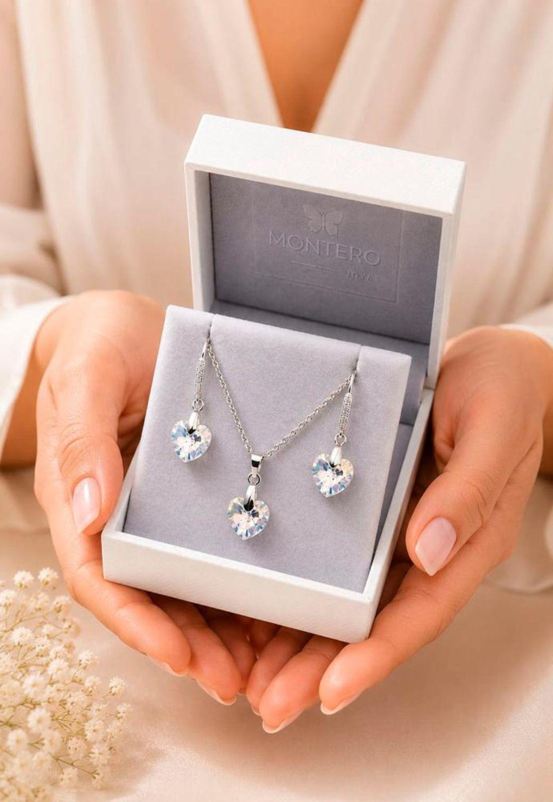 Conjunto Romance Plata 925 Cristal Swarovski® Aurora Boreal-5