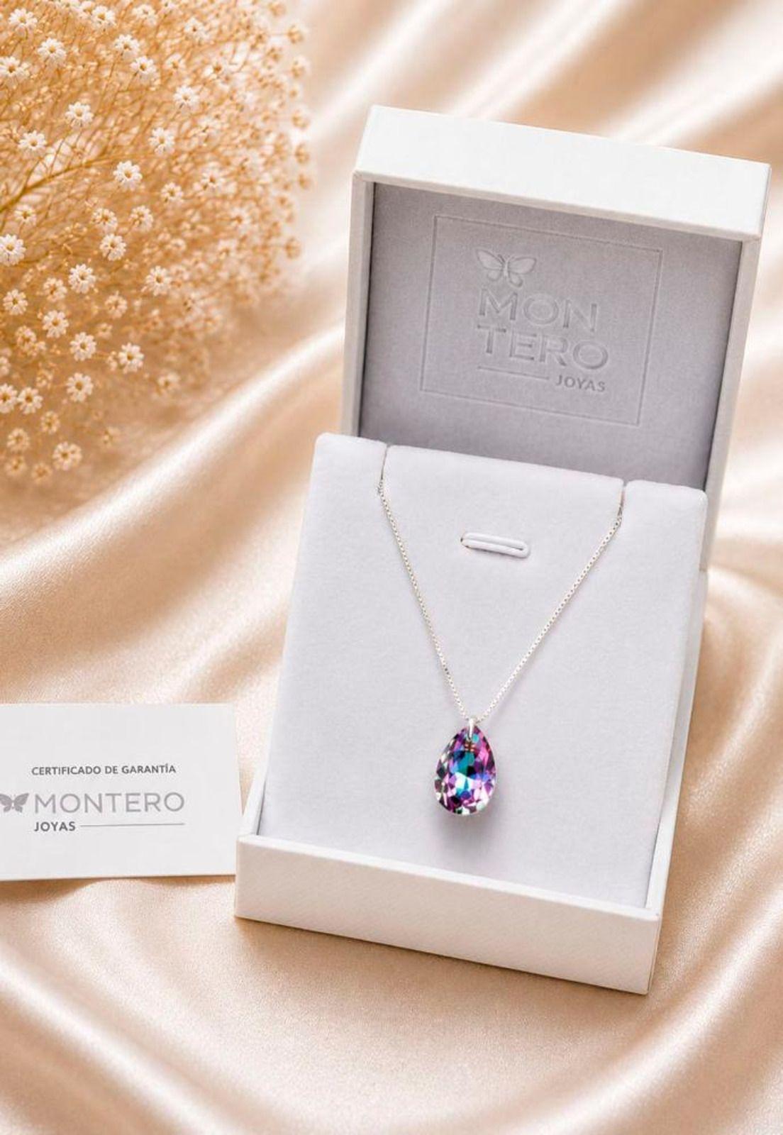 Collar Gota de Luz Plata 925 Cristal Swarovski® Vitral Light-1