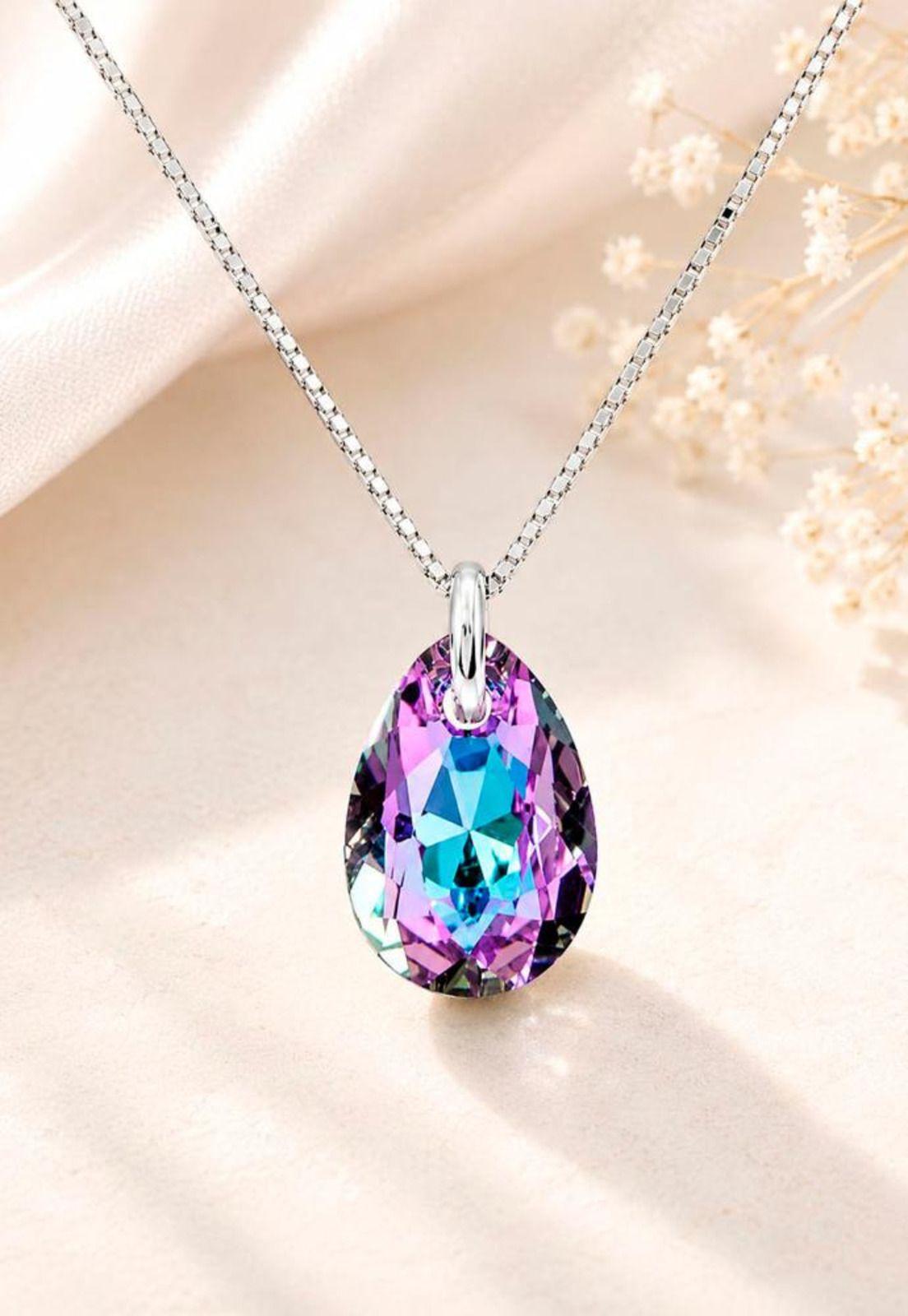 Collar Gota de Luz Plata 925 Cristal Swarovski® Vitral Light-2