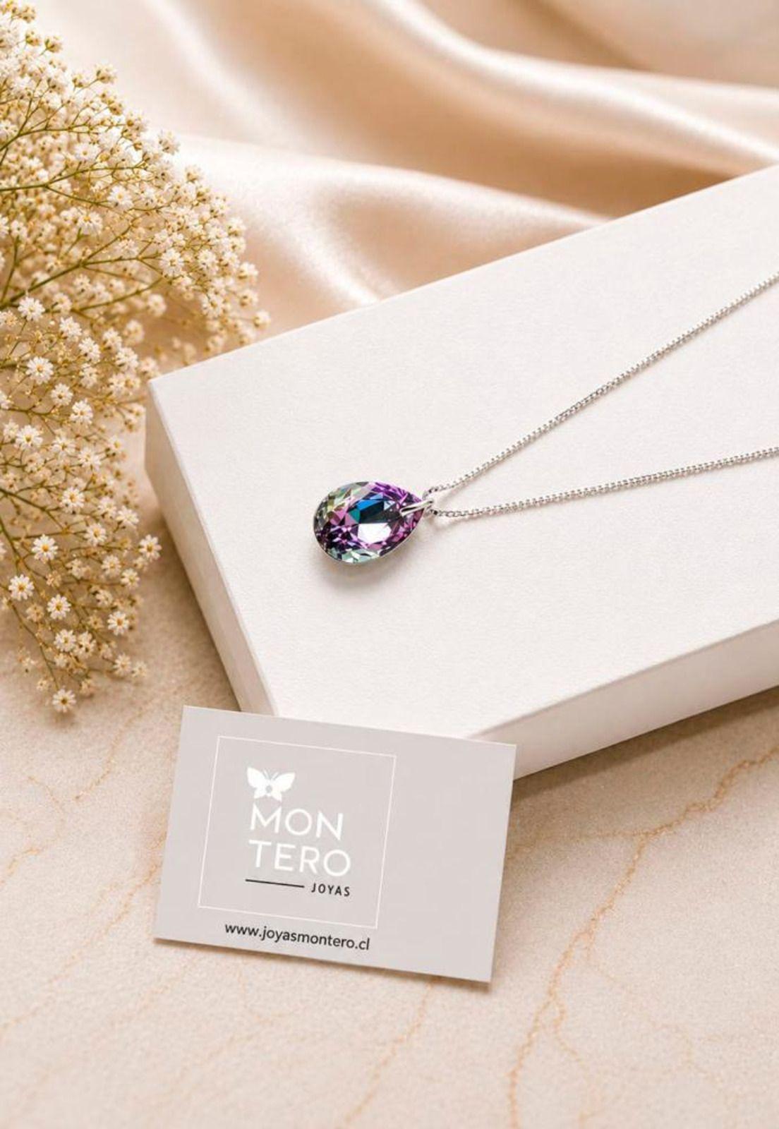 Collar Gota de Luz Plata 925 Cristal Swarovski® Vitral Light-3