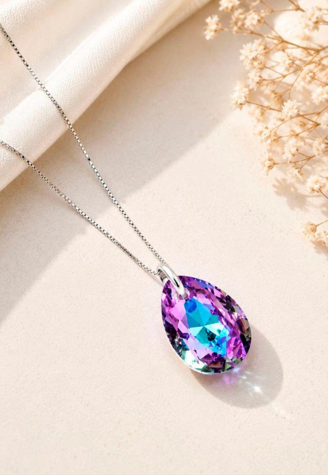 Collar Gota de Luz Plata 925 Cristal Swarovski® Vitral Light-4
