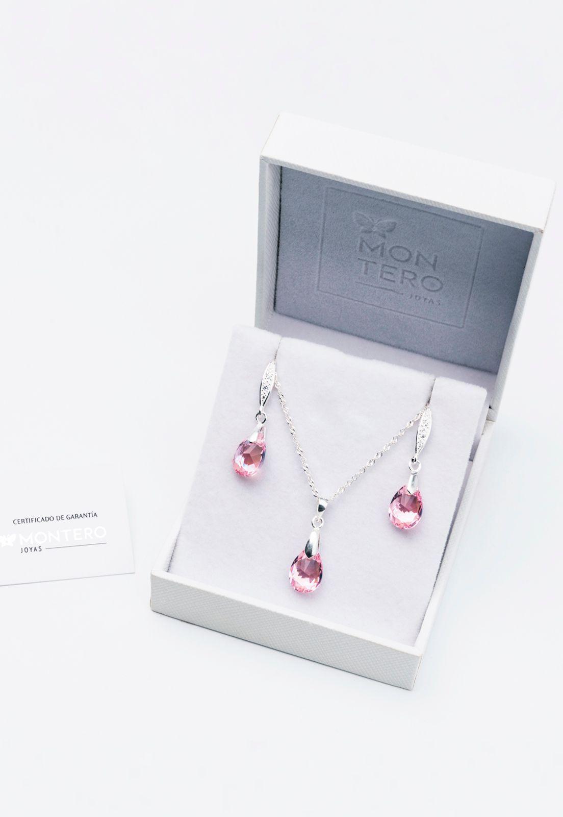Conjunto Milan Cristales Genuinos Light Rose-2