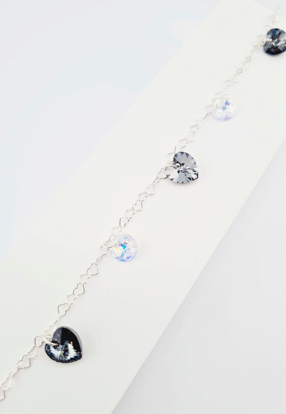 Pulsera Romance Plata italiana 925 Cristales Genuinos Silver Night-2