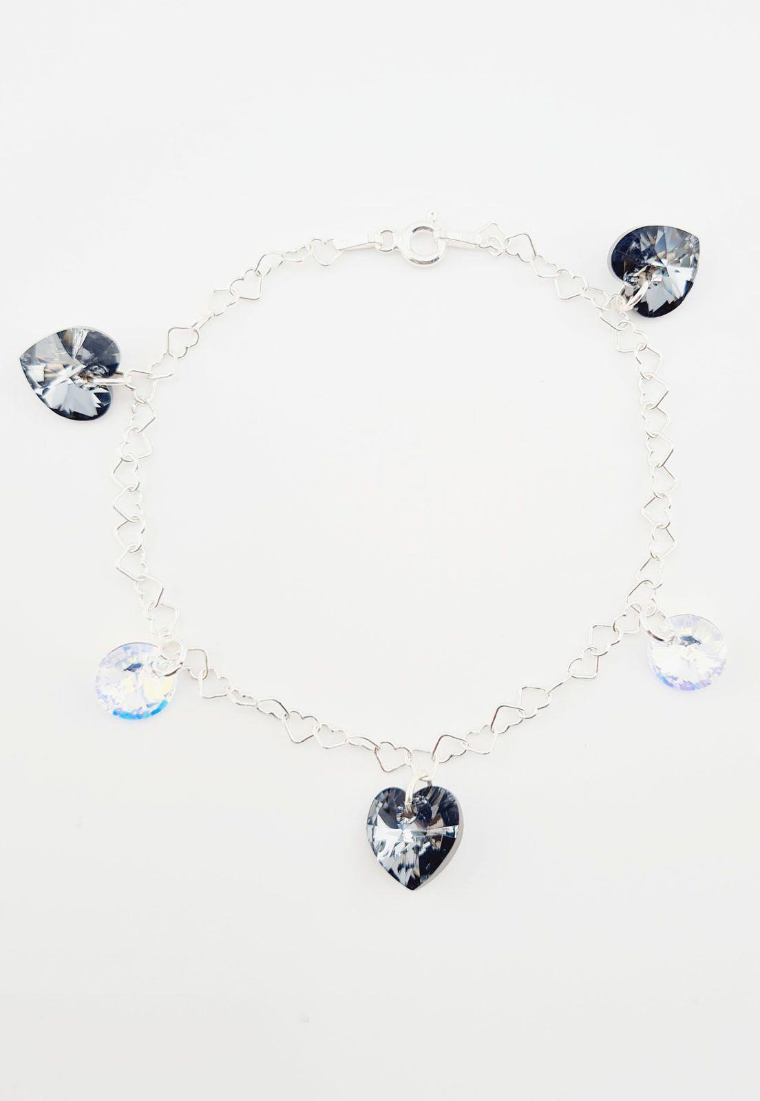 Pulsera Romance Plata italiana 925 Cristales Genuinos Silver Night-3
