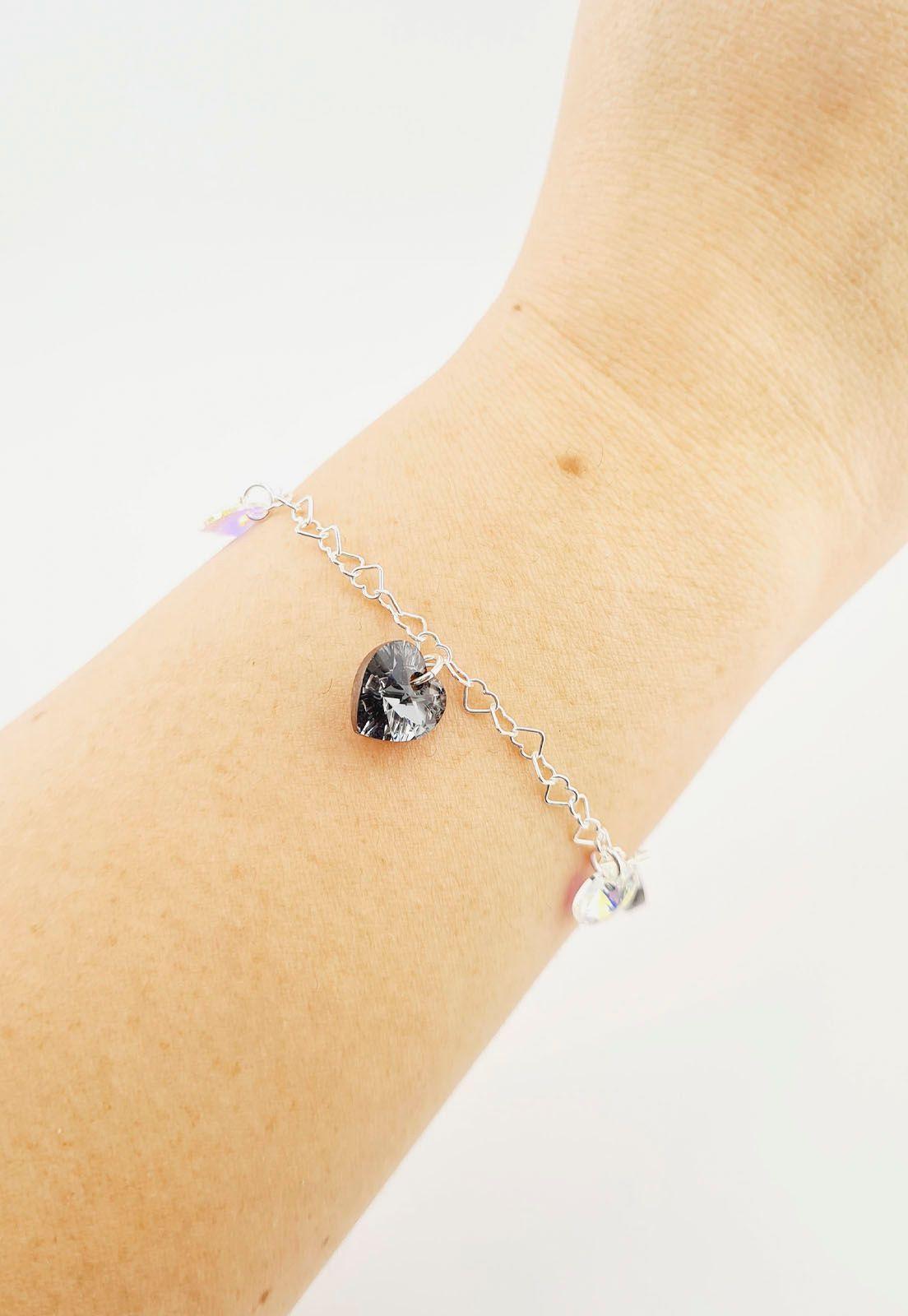 Pulsera Romance Plata italiana 925 Cristales Genuinos Silver Night-4