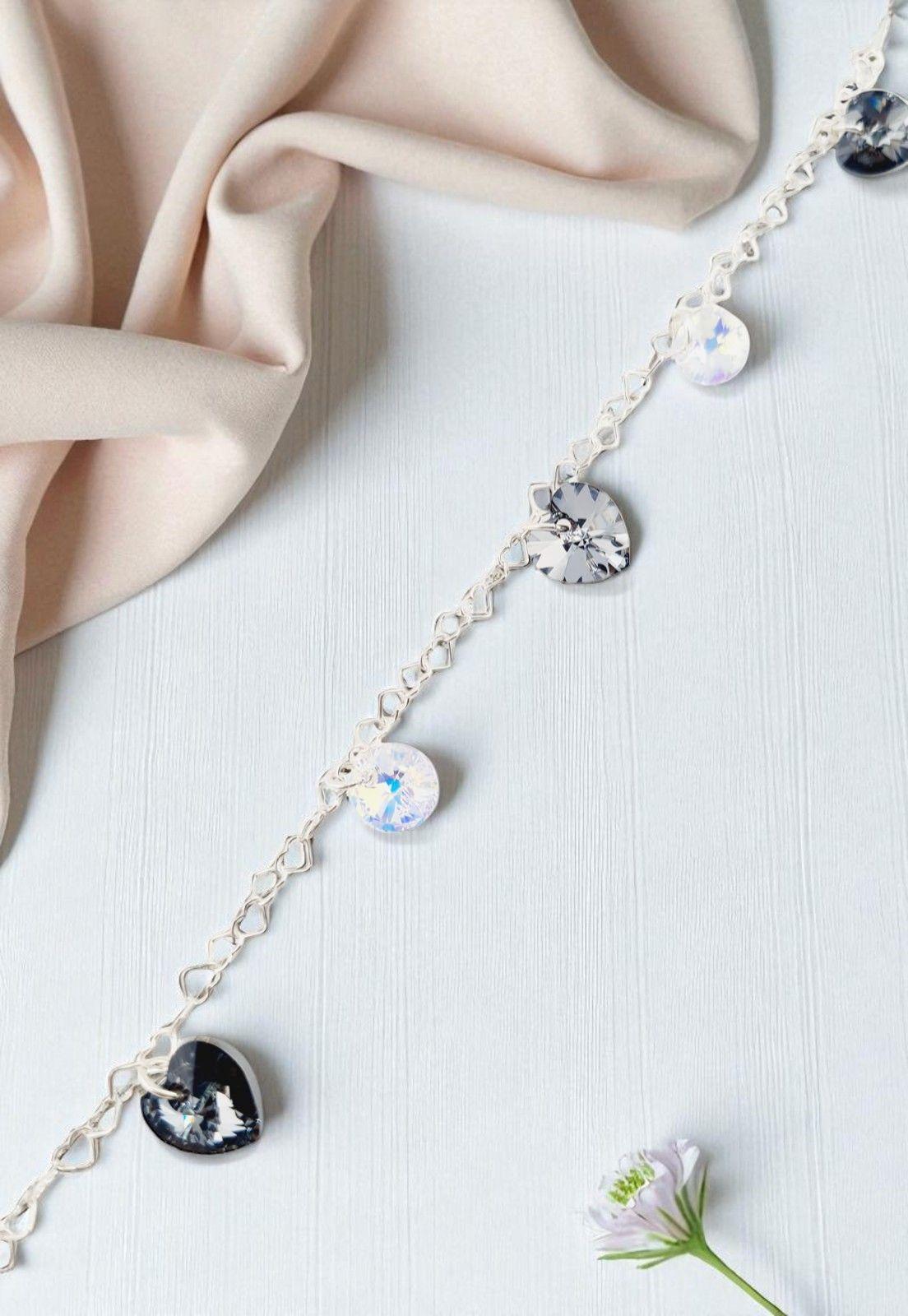 Pulsera Romance Plata italiana 925 Cristal Genuino Silver Night-2