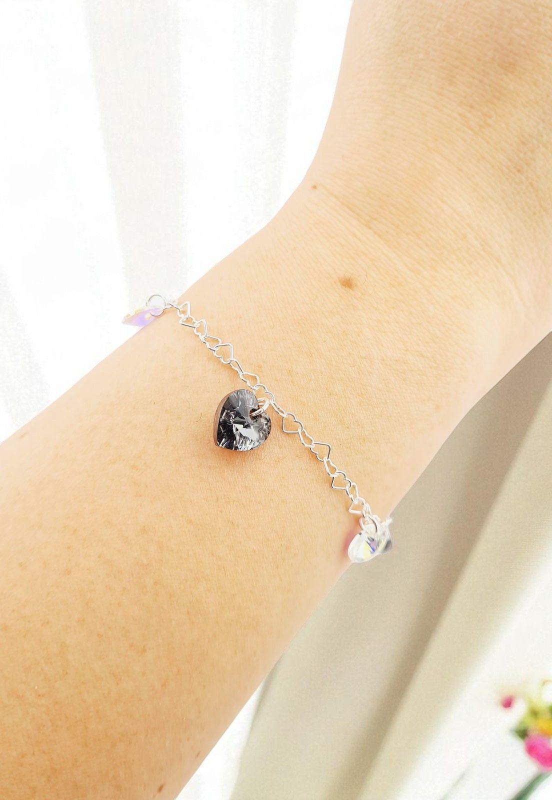 Pulsera Romance Plata italiana 925 Cristal Genuino Silver Night-3