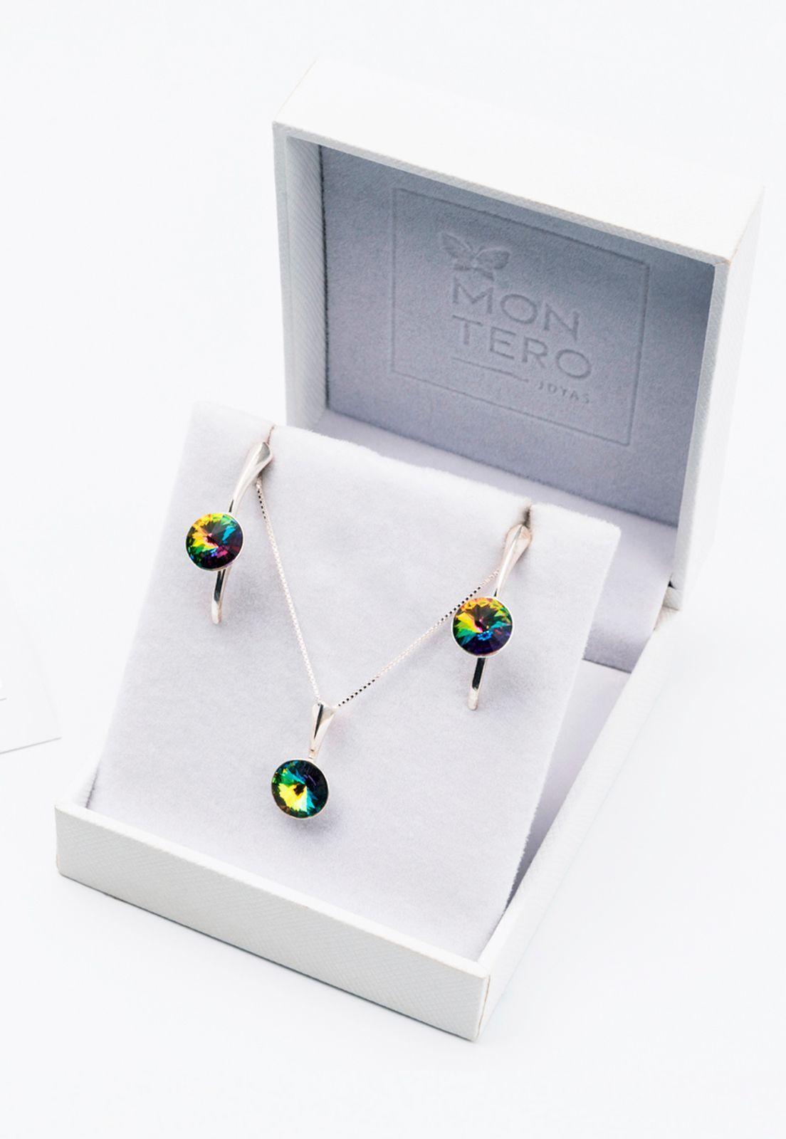 Conjunto Helena Cristales Genuinos Vitral Medium -2