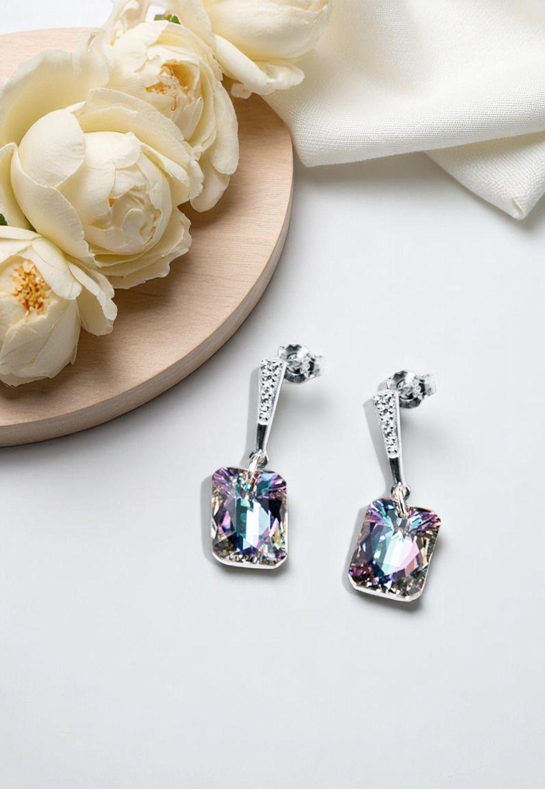 Aros Estefania Cristales Genuinos Vitral Light.-2