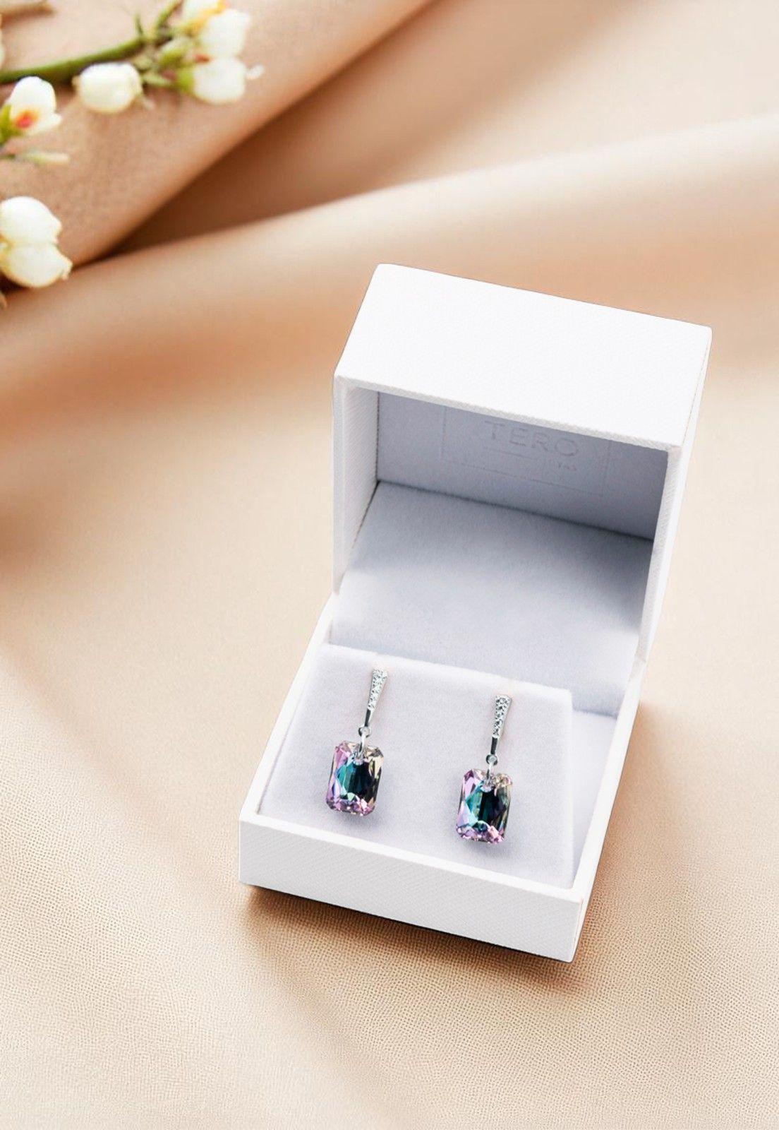 Aros Estefania Cristales Genuinos Vitral Light.-3