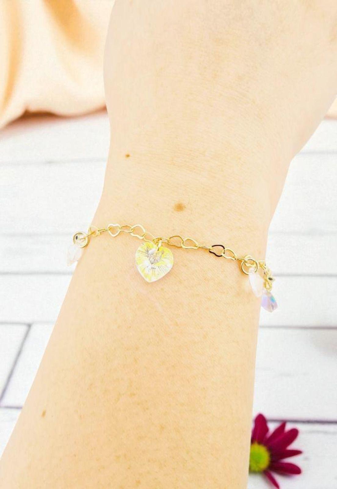 Pulsera Romance Gold 24K Cristal Swarovski® Aurora Boreal-2