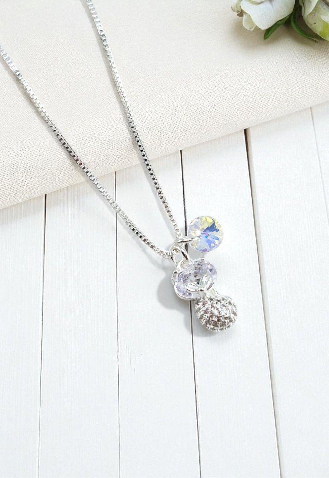 Collar Gato Plata 925 y Cristal Genuino-2