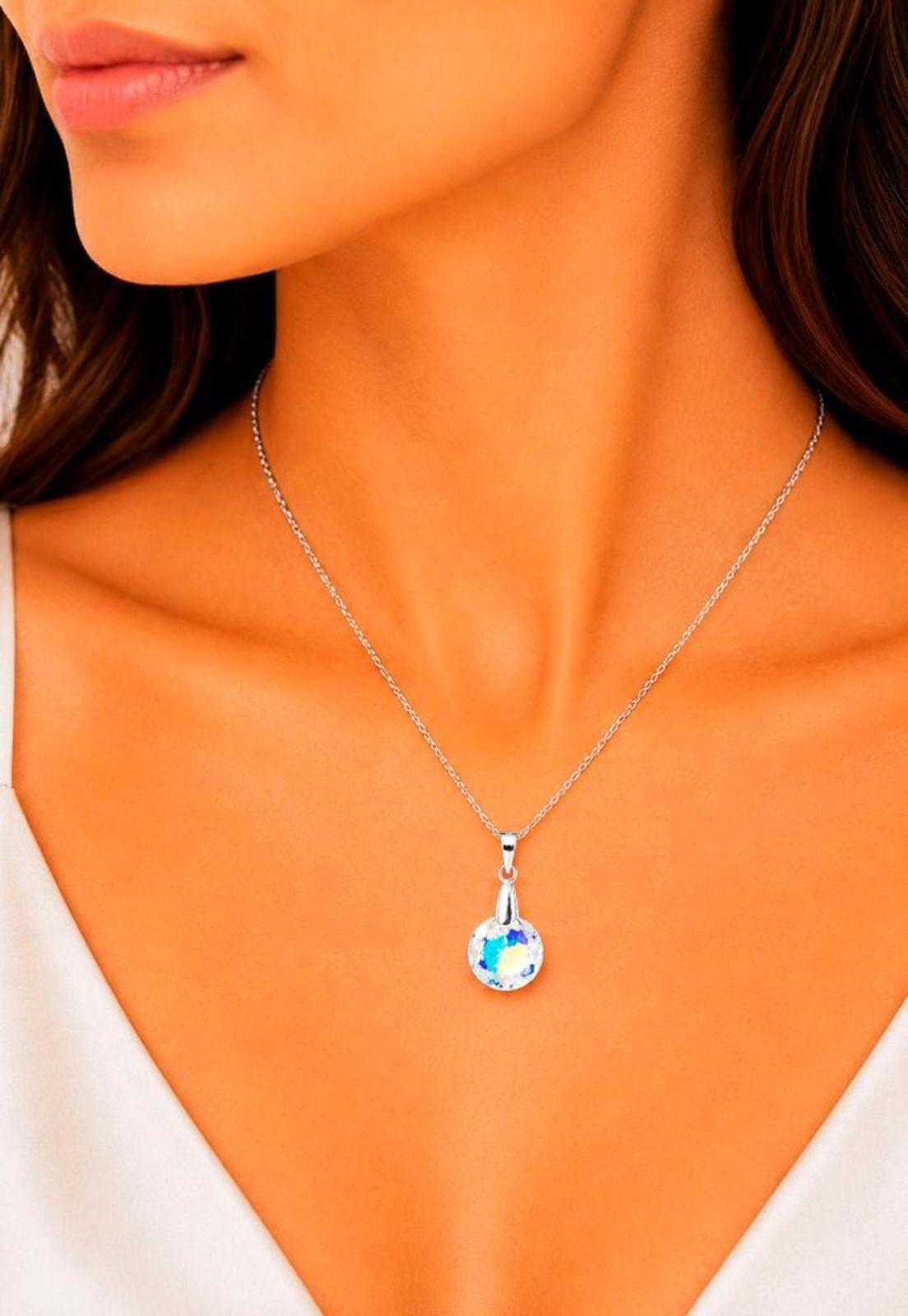 Collar Gracia Plata 925 Cristal Swarovski® Aurora Boreal-5