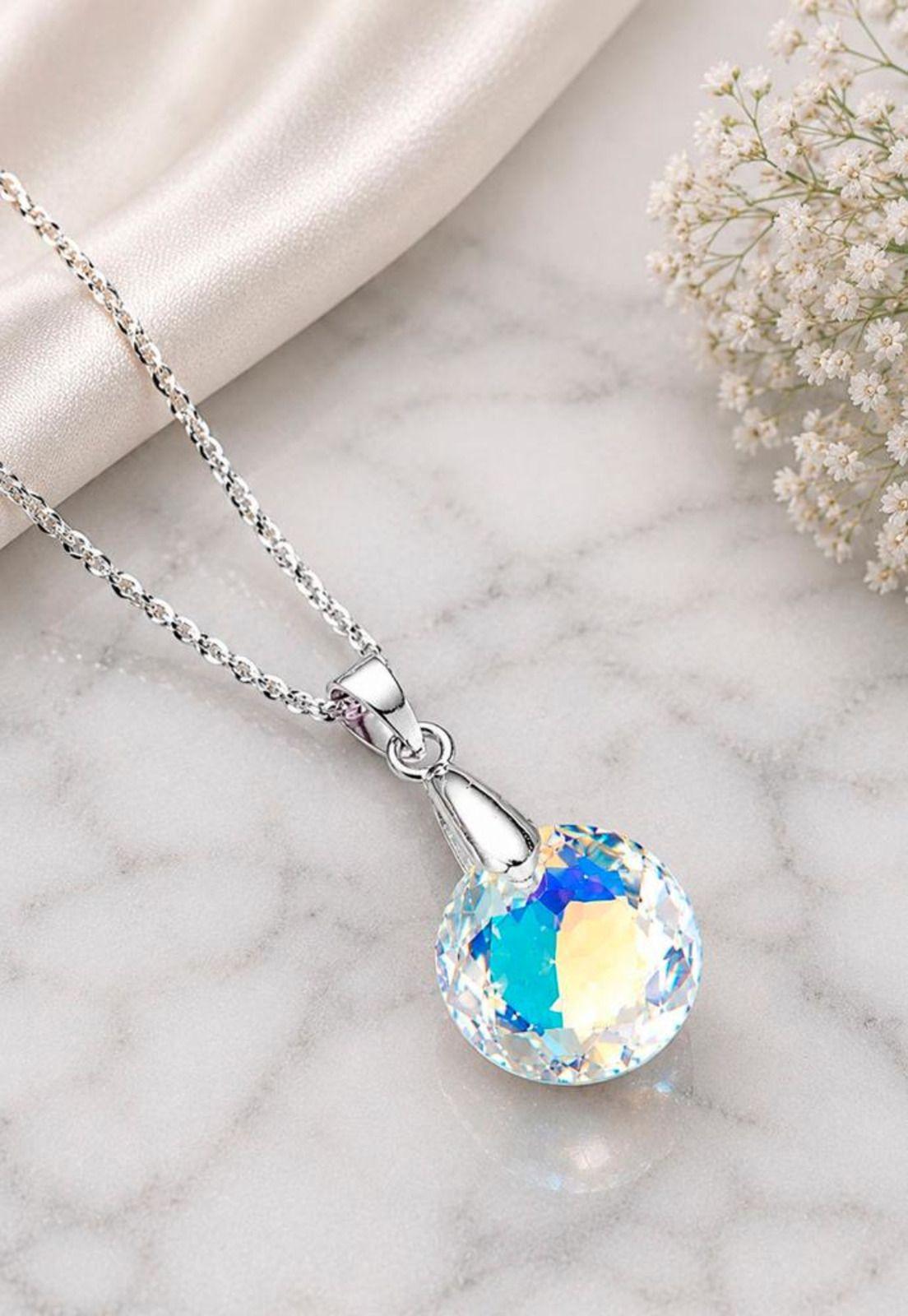 Collar Gracia Plata 925 Cristal Swarovski® Aurora Boreal-6