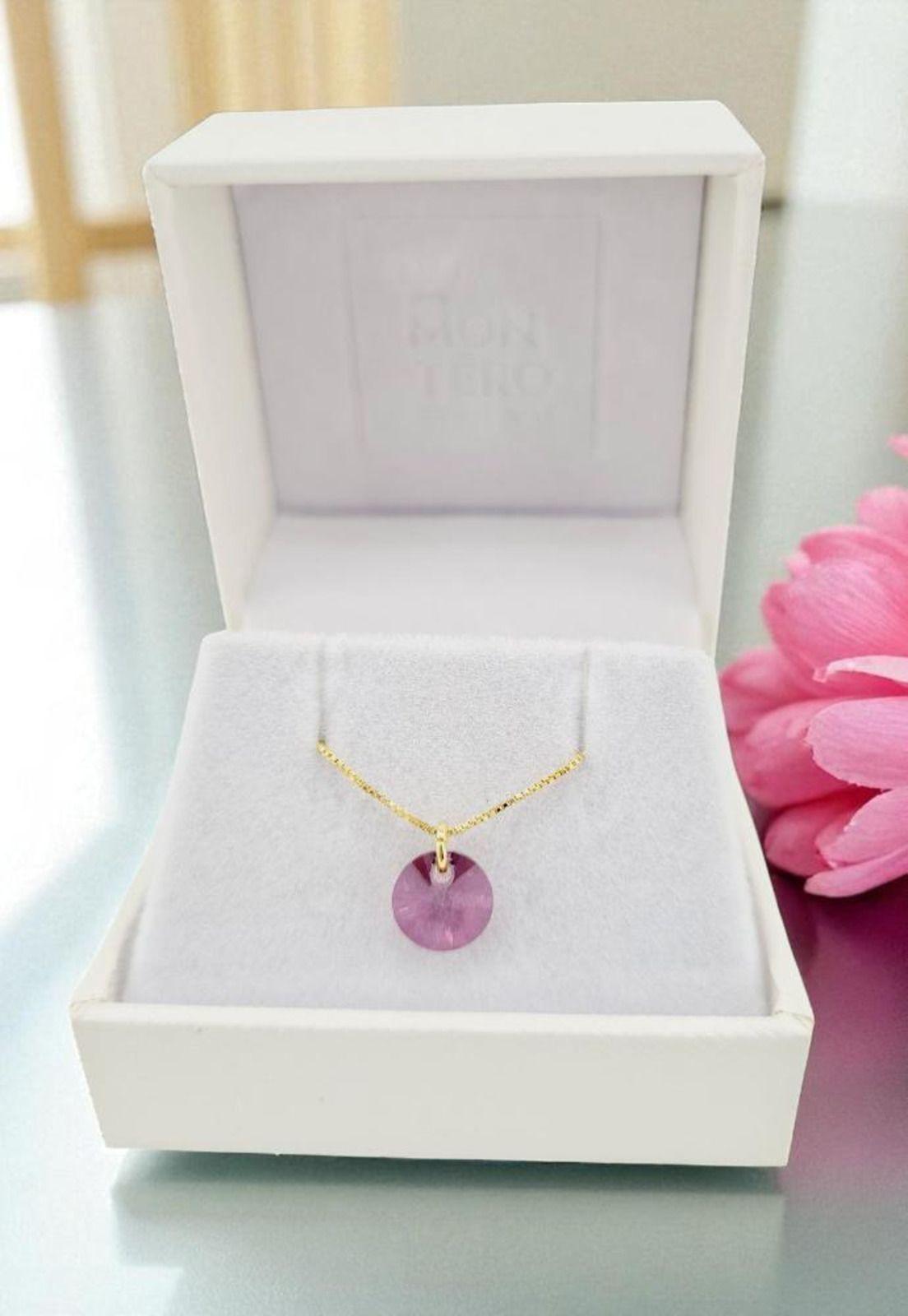 Collar Punto de Luz Gold 24k Creado con cristales de Swarovski® Antique Pink-3