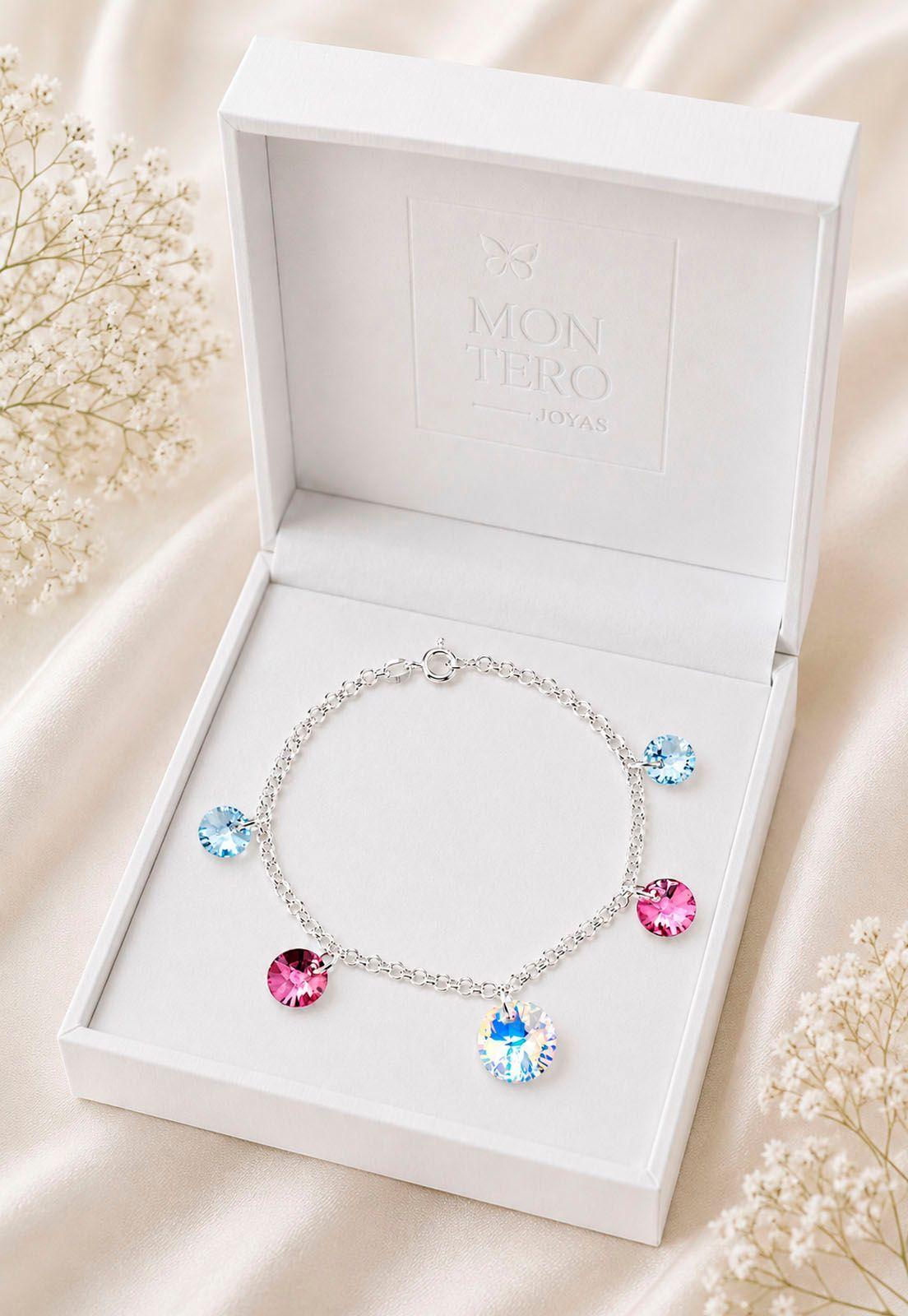 Pulsera Nepal Plata 925 Cristal Swarovski® Antique Pink-2