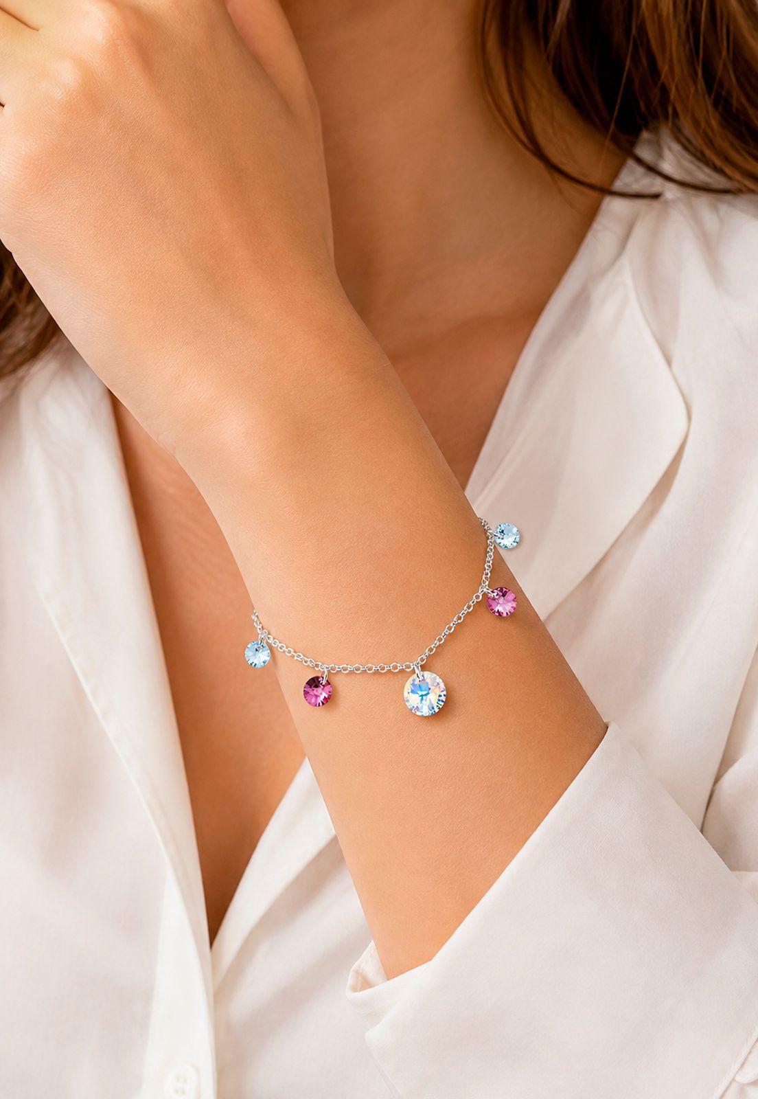 Pulsera Nepal Plata 925 Cristal Swarovski® Antique Pink-4