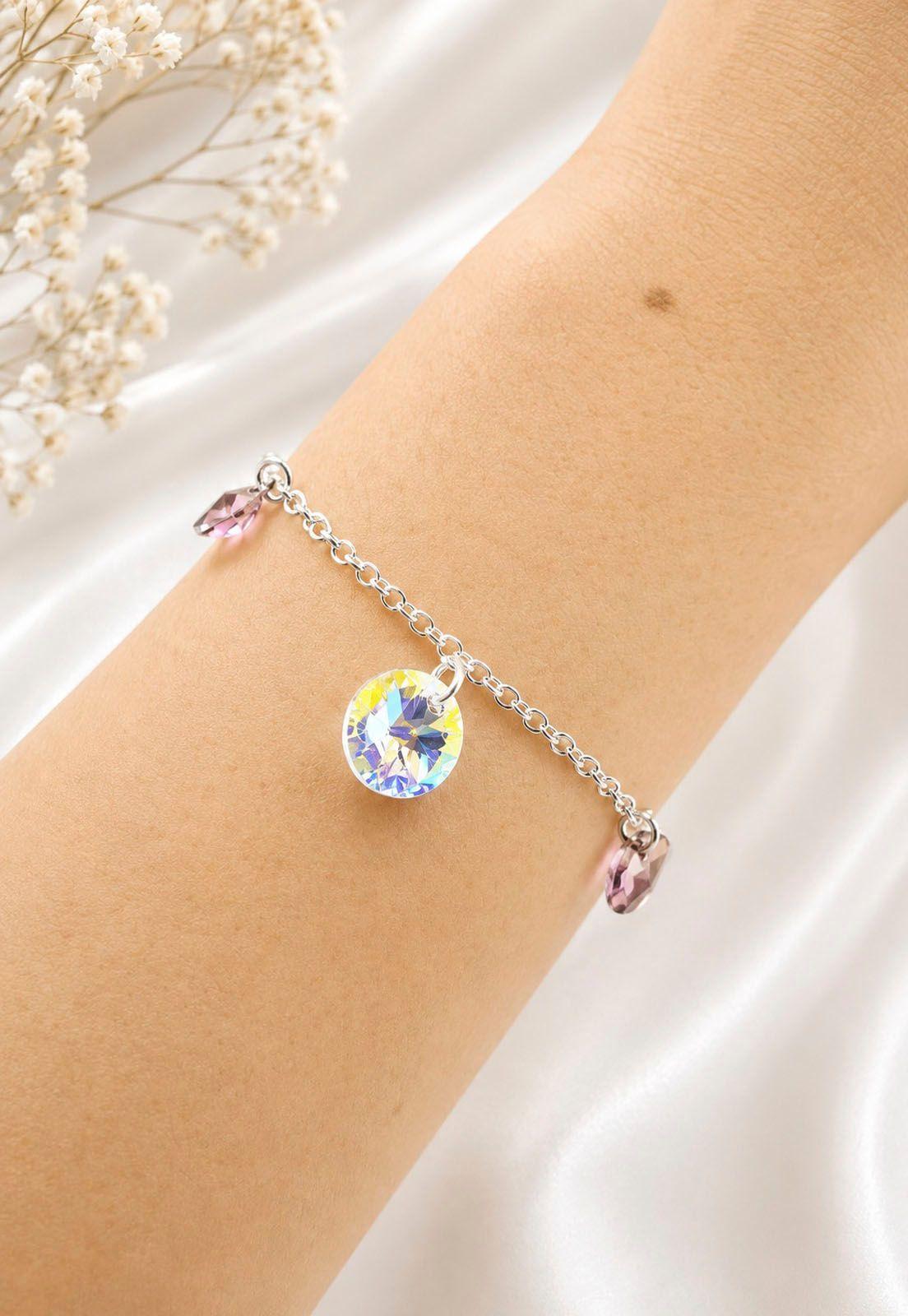 Pulsera Nepal Plata 925 Cristal Swarovski® Antique Pink-5