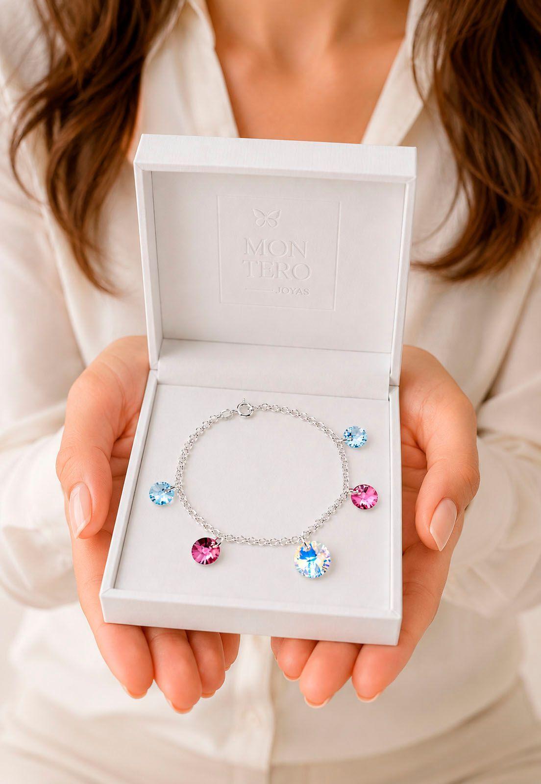 Pulsera Nepal Plata 925 Cristal Swarovski® Antique Pink-6