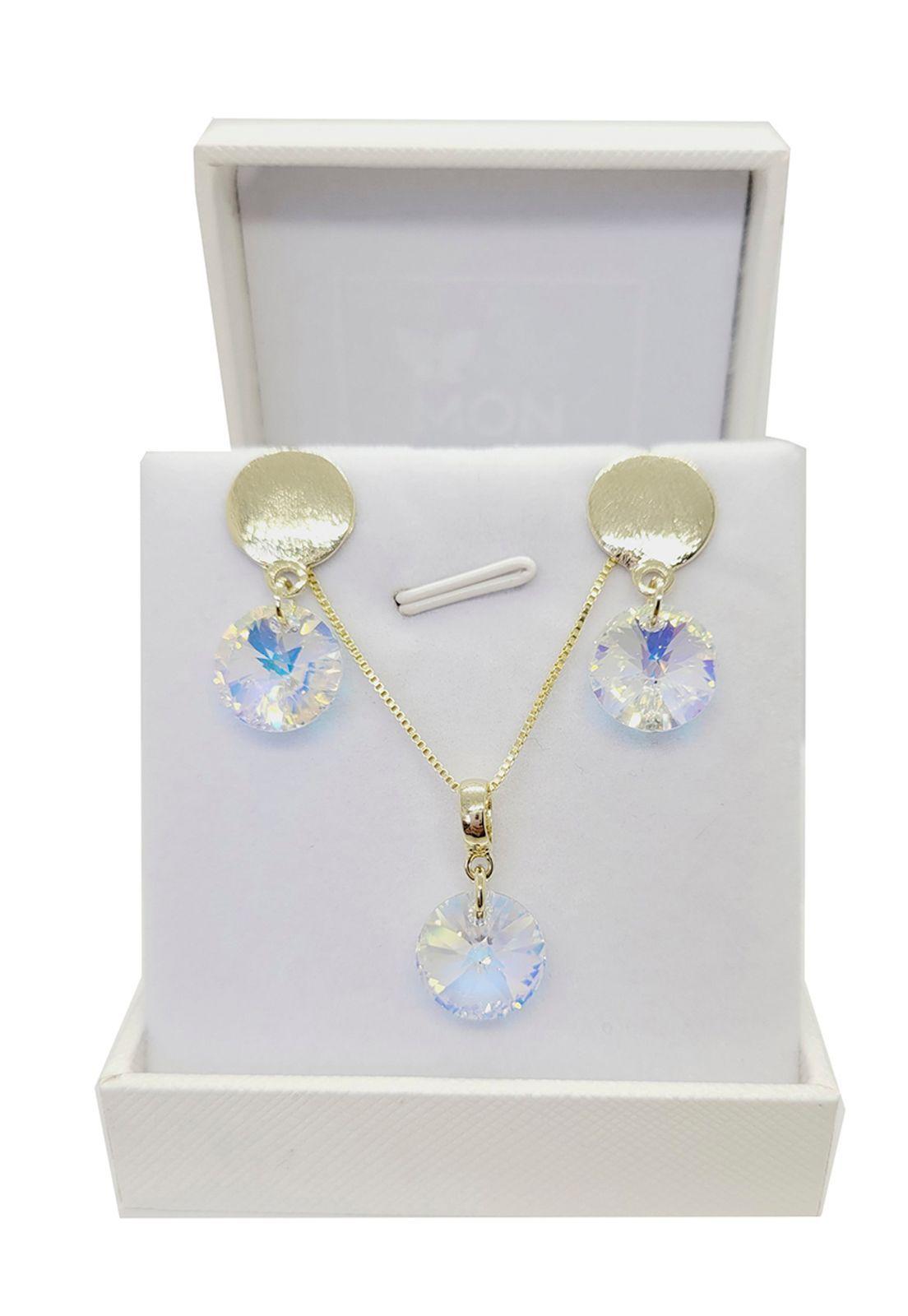 Conjunto Amalia Gold Cristales Genuinos Aurora Boreal.-2