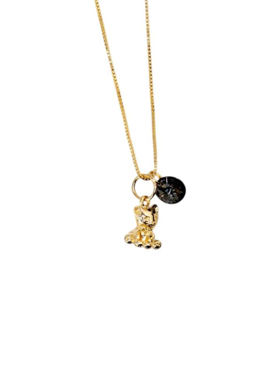 Collar Gatito Gold 24k Cristal Swarovski®Silver Night-0