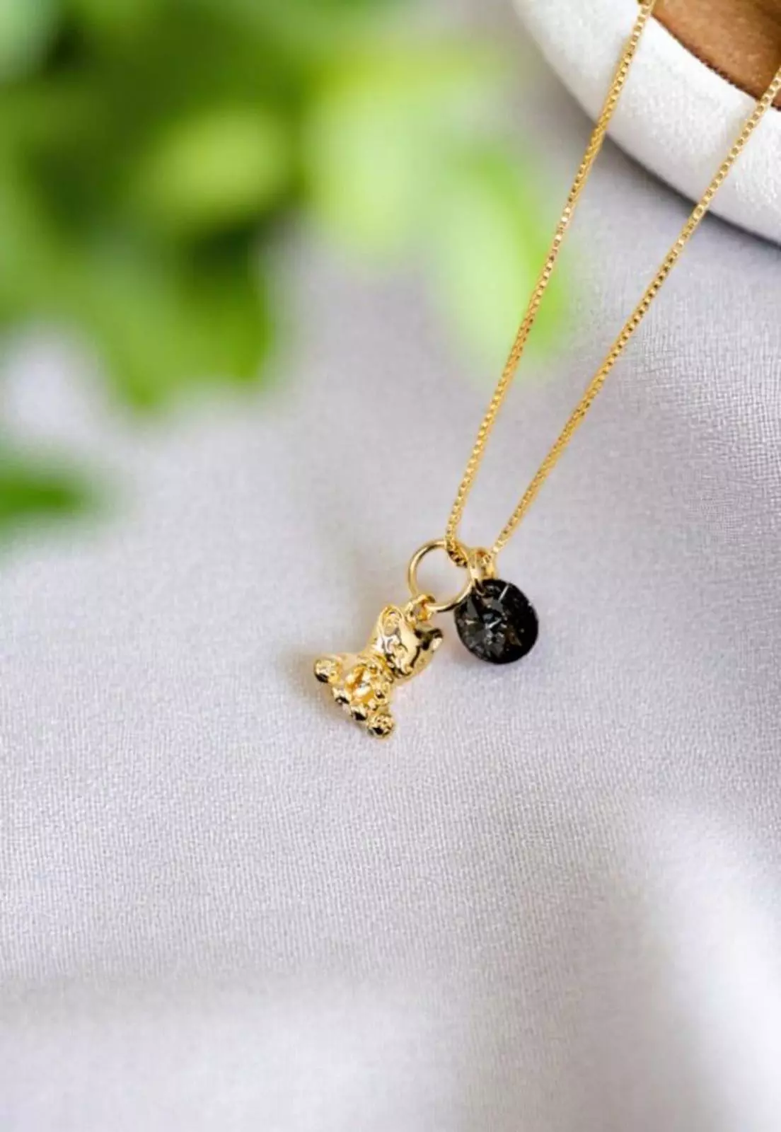 Collar Gatito Gold 24k Cristal Swarovski®Silver Night-1