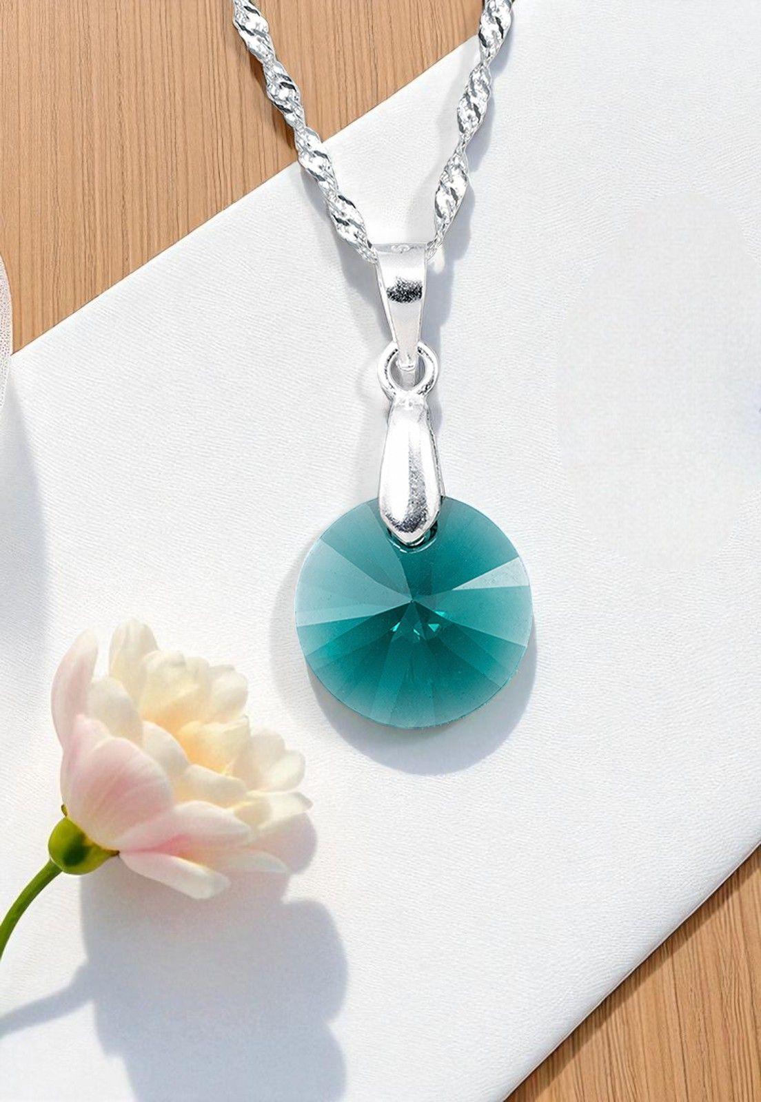 Collar Paris Plata 925 Cristal Genuino Emerald-2