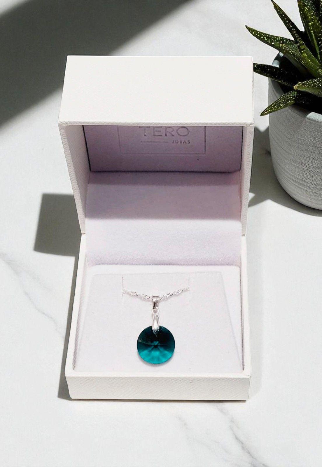 Collar Paris Plata 925 Cristal Genuino Emerald-4