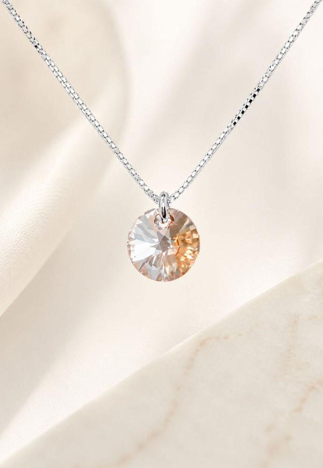 Collar Punto de Luz Plata 925 Cristal Swarovski® Golden Shadow-3