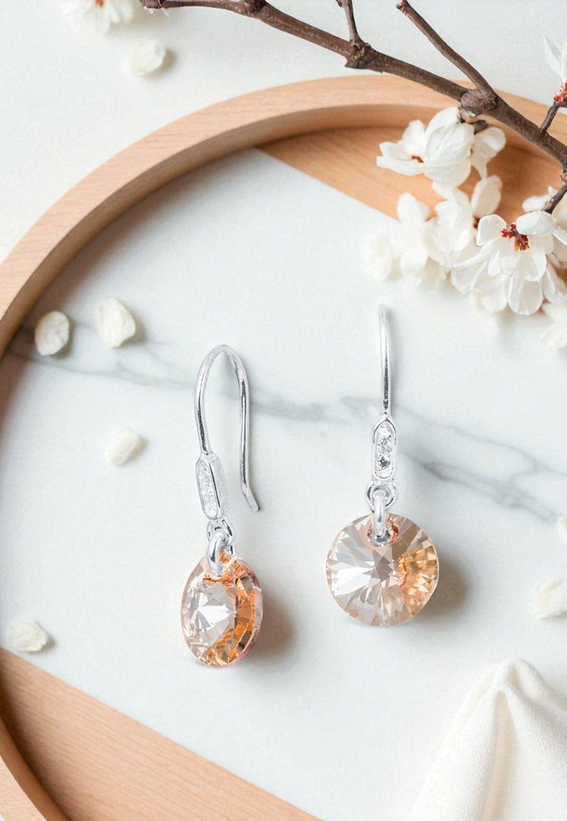 Aros Punto de Luz Circon Cristales Genuinos Golden Shadow-2