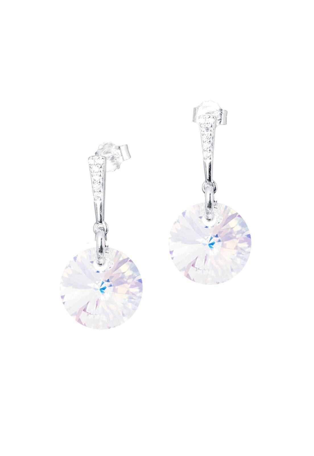 Aros Paris Plata 925 y Cristales Genuinos Aurora Boreal-0