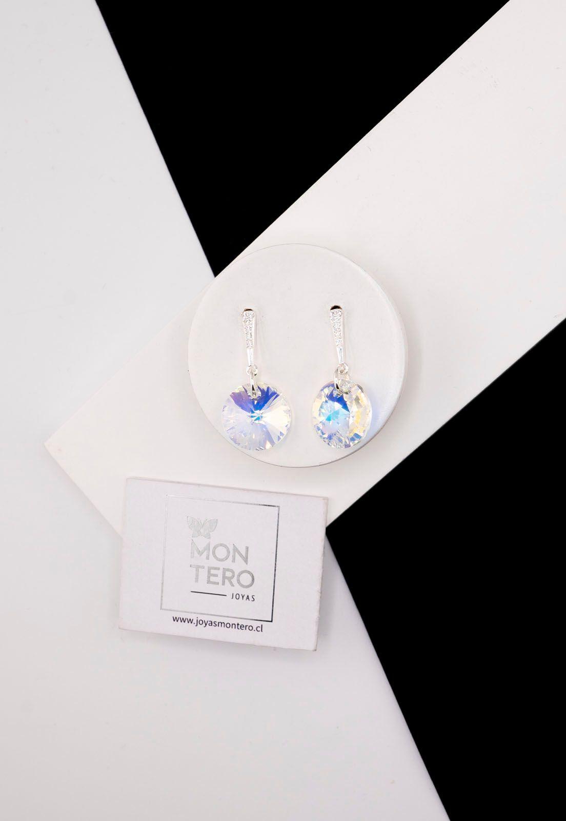 Aros Paris Plata 925 y Cristales Genuinos Aurora Boreal-1