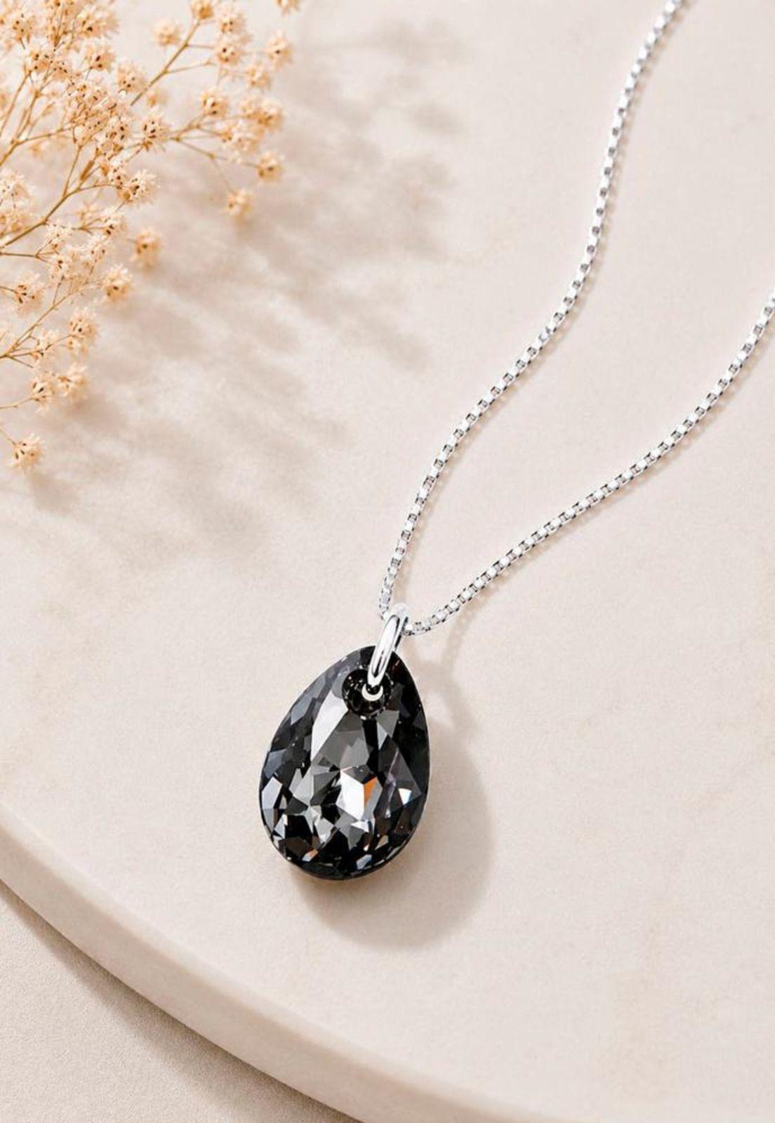 Collar Gota de Luz Plata 925 Cristal Swarovski® Silver Night-2