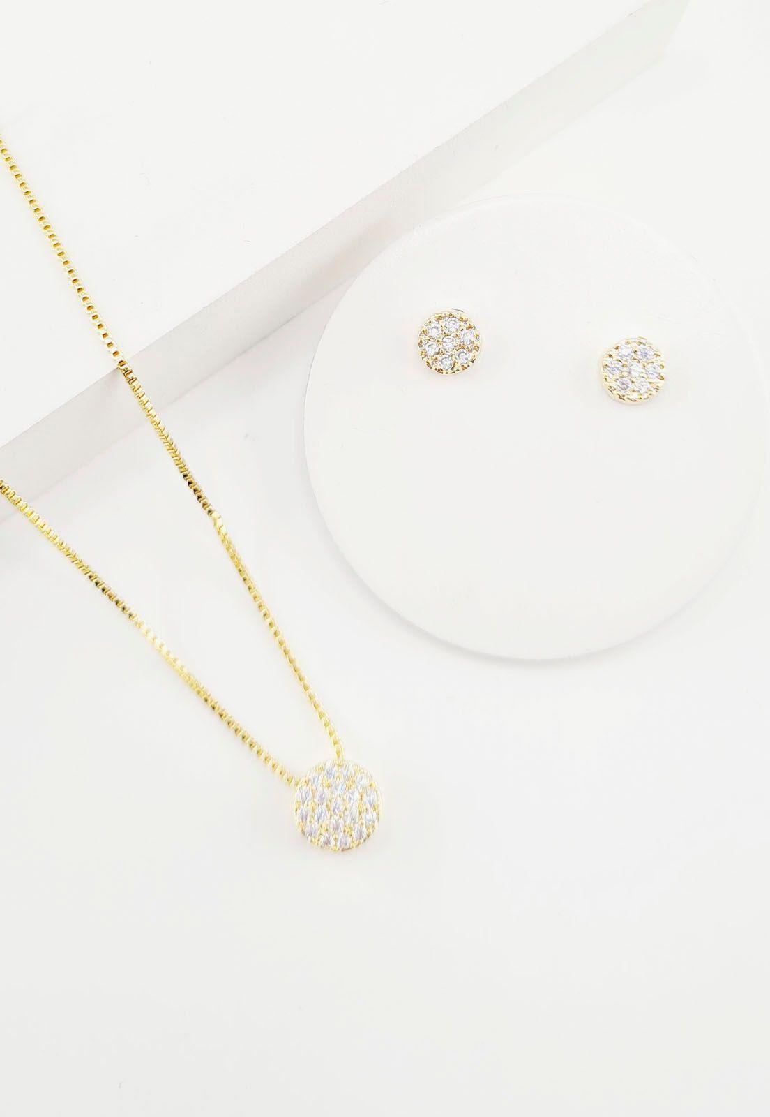 Conjunto Holidays Gold con Microcircones Baño de Oro 24k-2