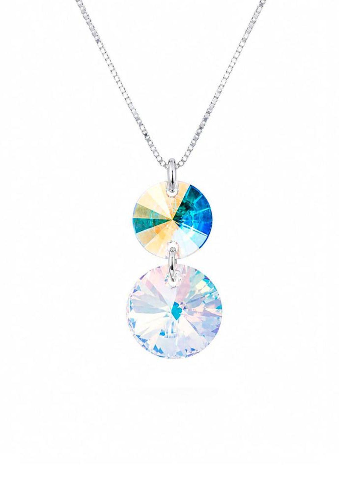 Collar Lourdes Plata 925 Cristal Swarovski® Aurora Boreal-0