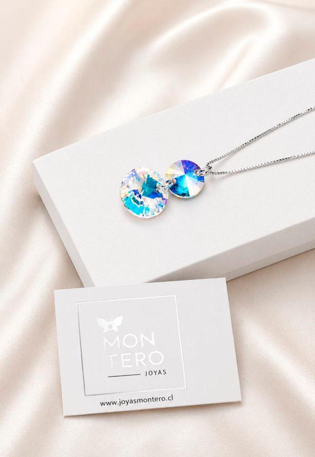 Collar Lourdes Plata 925 Cristal Swarovski® Aurora Boreal-1