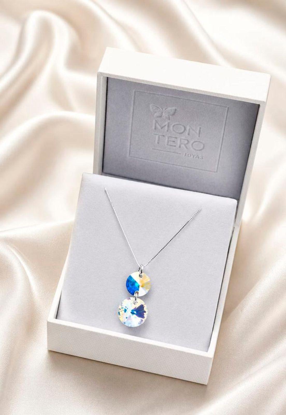 Collar Lourdes Plata 925 Cristal Swarovski® Aurora Boreal-2